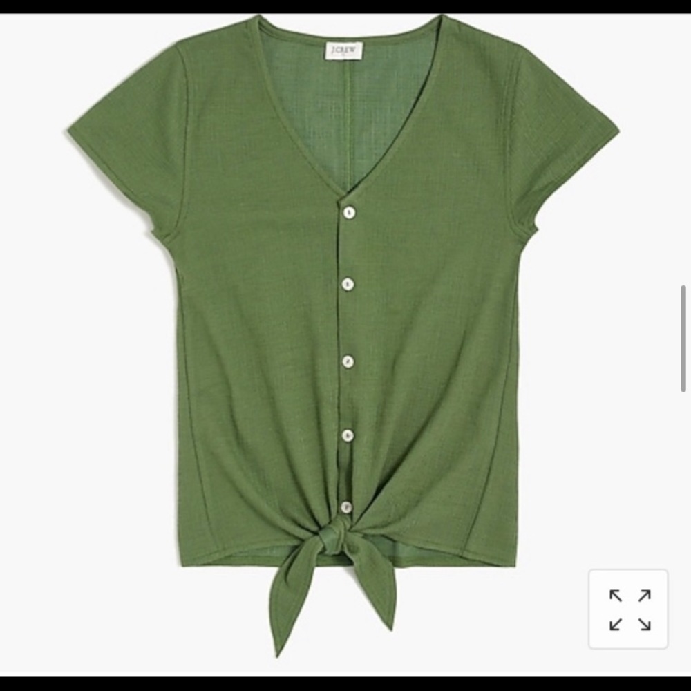 J.Crew Textured tie-front top